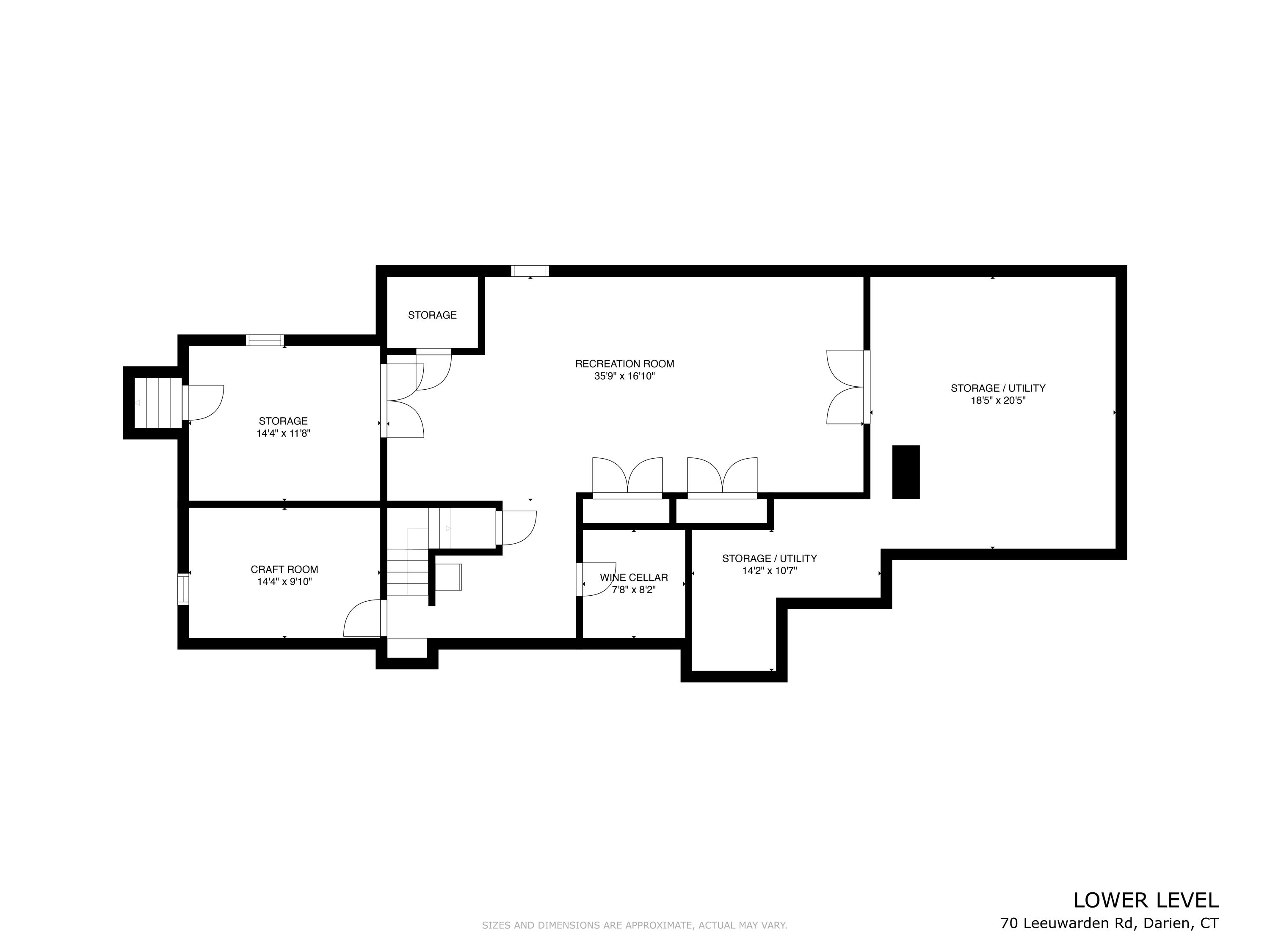70 Leeuwarden Road Darien, CT 06820 - Photo 32 of 33 70 Leeuwarden Rd lower lvl - FLOOR PLAN