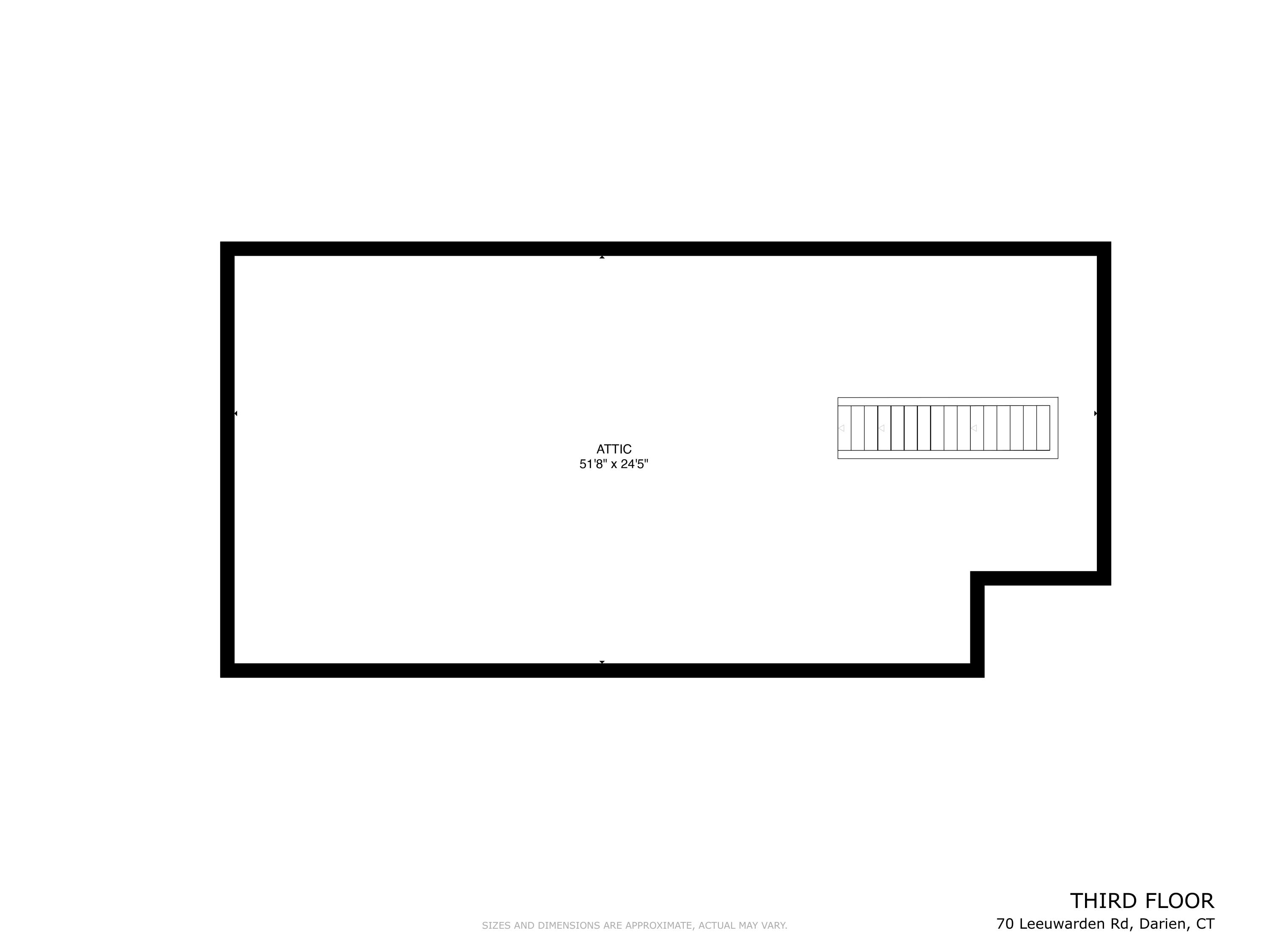 70 Leeuwarden Road Darien, CT 06820 - Photo 33 of 33 70 Leeuwarden Rd attic - FLOOR PLAN