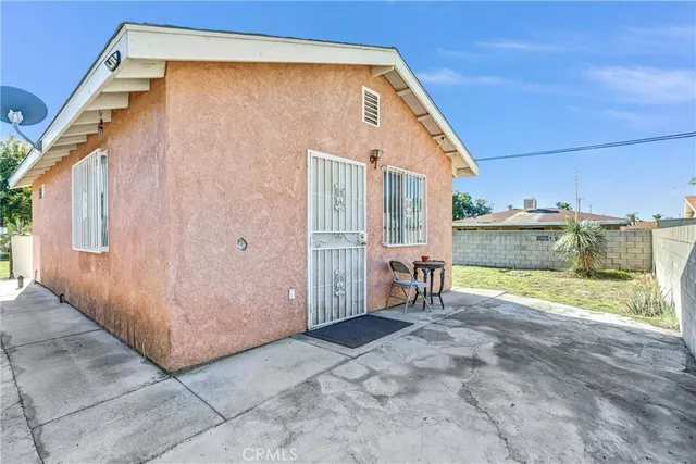 a view of a backyard with a garden