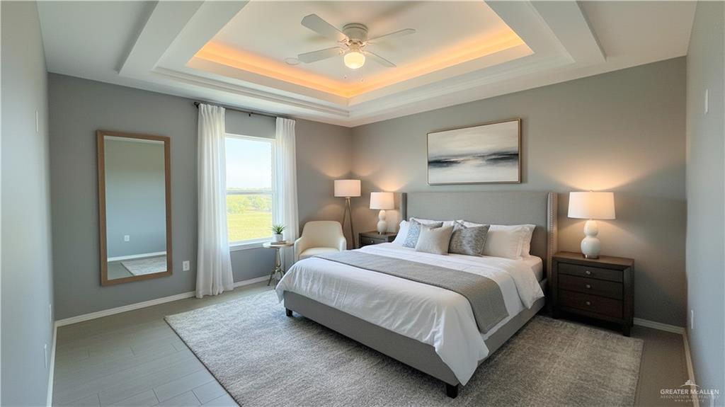 14613 Santa Rita Avenue Mercedes, TX 78570 - Photo 7 of 13 a bedroom with a bed and a chandelier