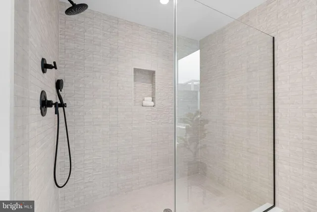 a bathroom that has a shower
