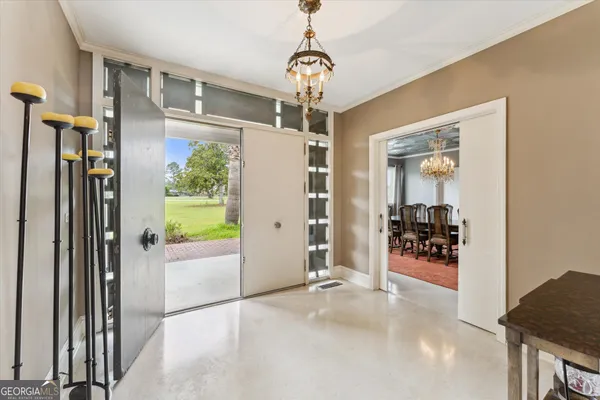 a living room with furniture