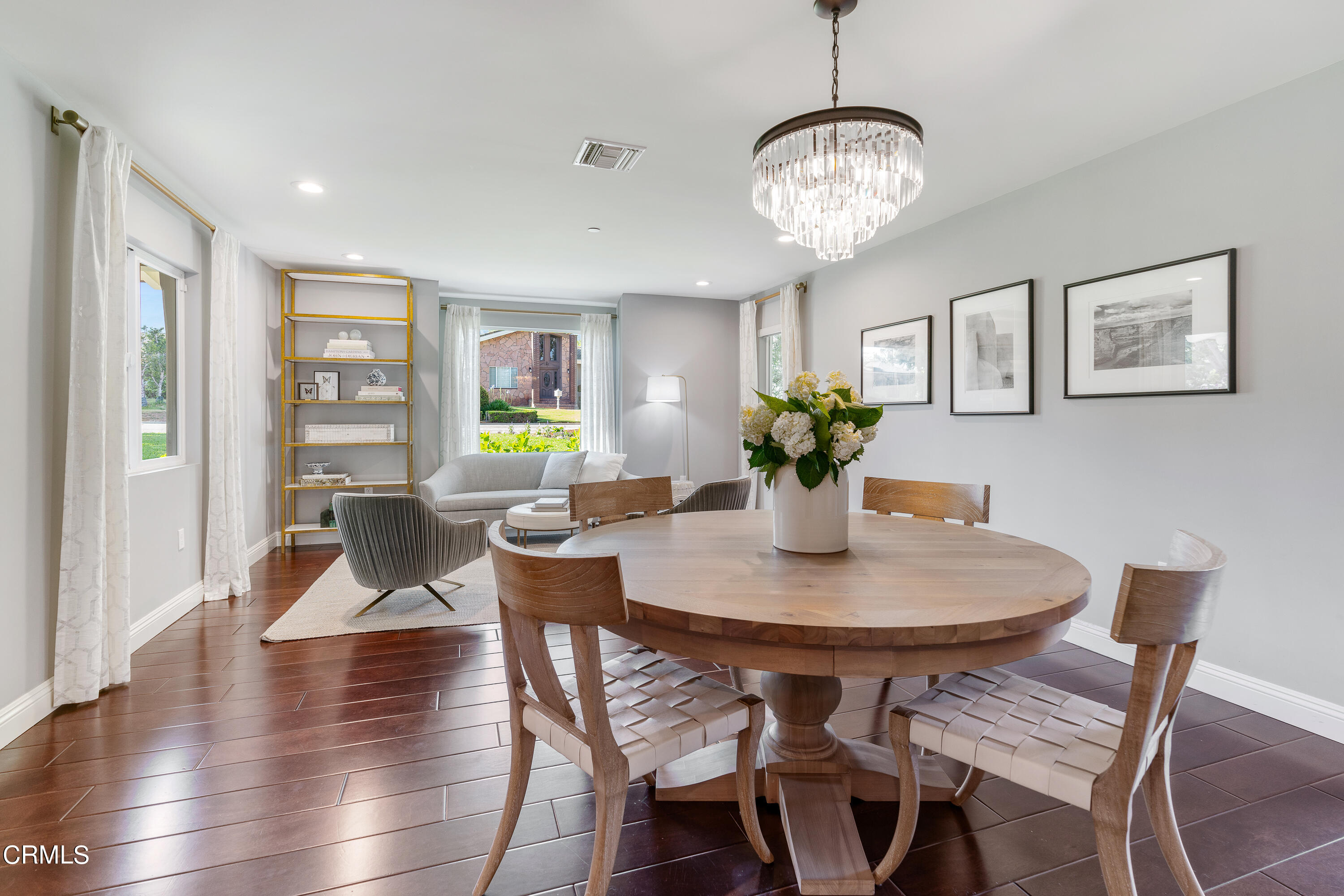 3760 Hampton Road Pasadena, CA 91107 - Photo 9 of 22 a view of a dining room with furniture wooden floor and a chandelier