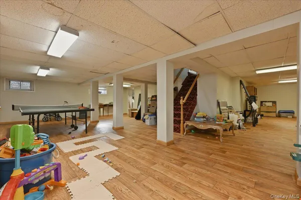 a view of a patio with a yard