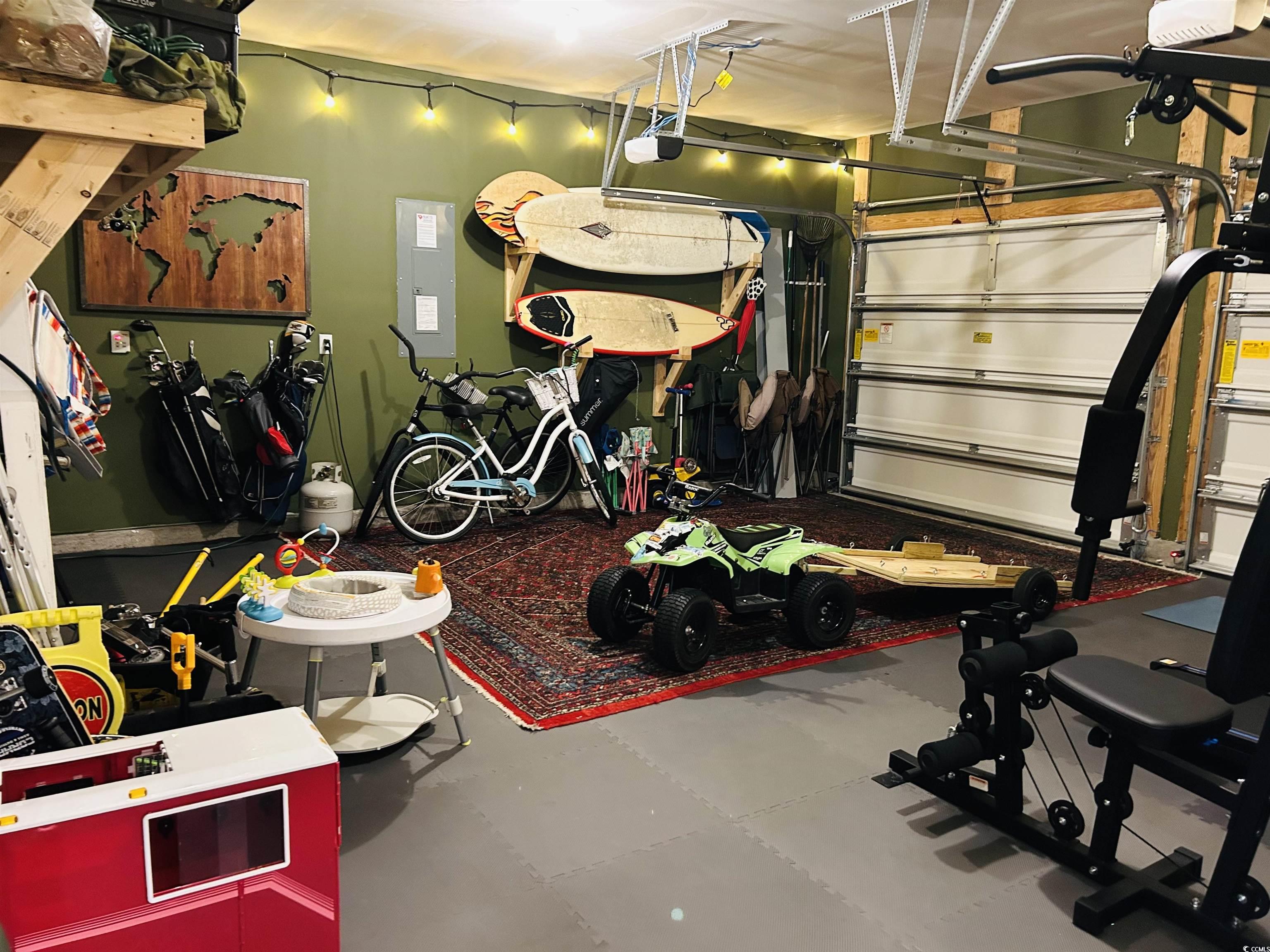 609 Shortleaf Path Myrtle Beach, SC 29577 - Photo 21 of 40 Garage featuring a garage door opener and electric panel