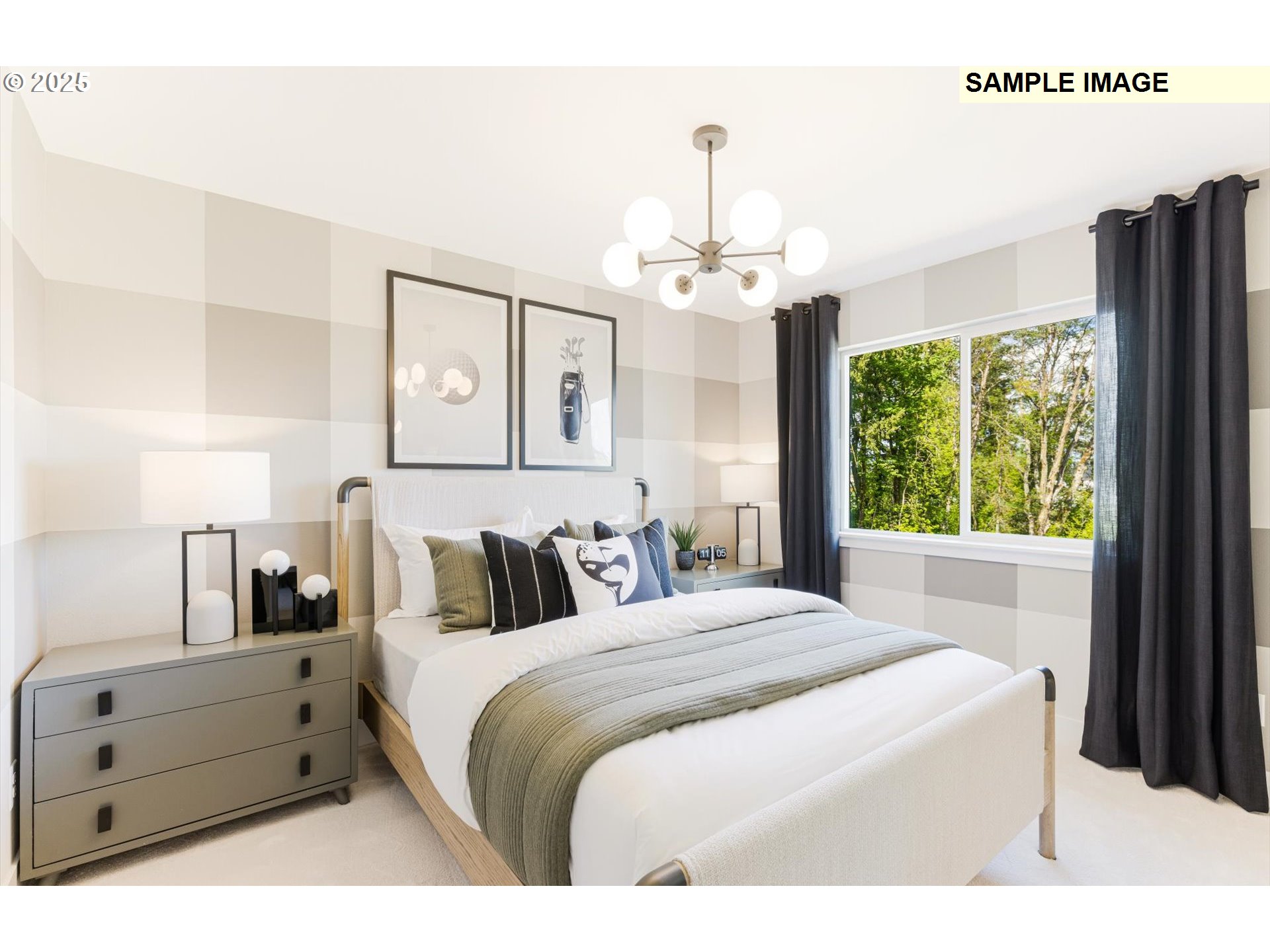 359 South 88th Avenue Ridgefield, WA 98642 - Photo 12 of 23 a spacious bedroom with a bed and a chandelier