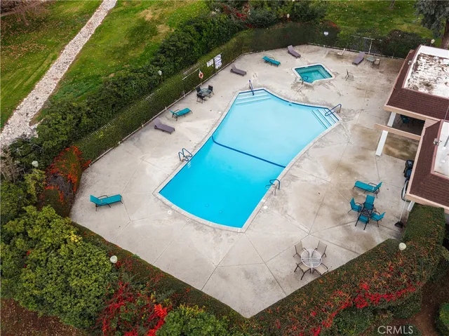 an aerial view of a house