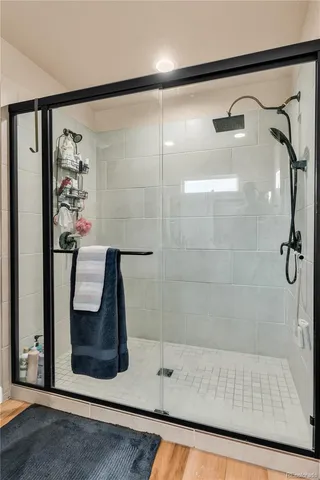 a bathroom with a shower