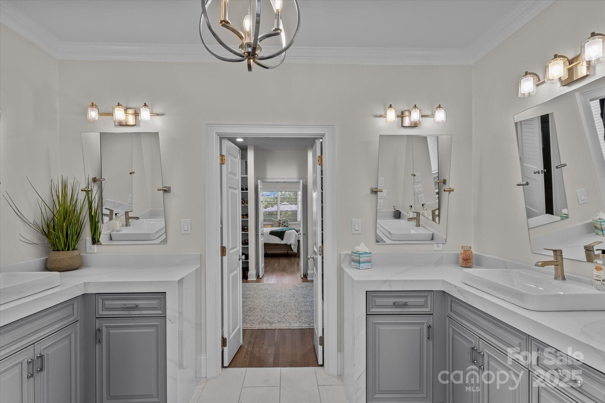 18916 Riverwind Lane Davidson, NC 28036 - Photo 22 of 38 a bathroom with a sink vanity granite and a mirror