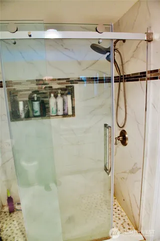 a bathroom with a shower