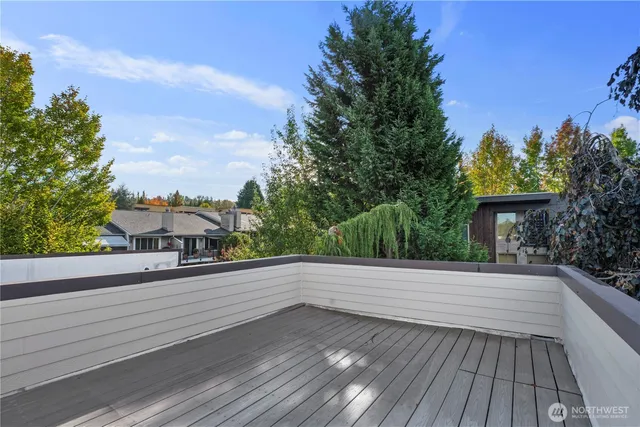 a view of a terrace with a trees