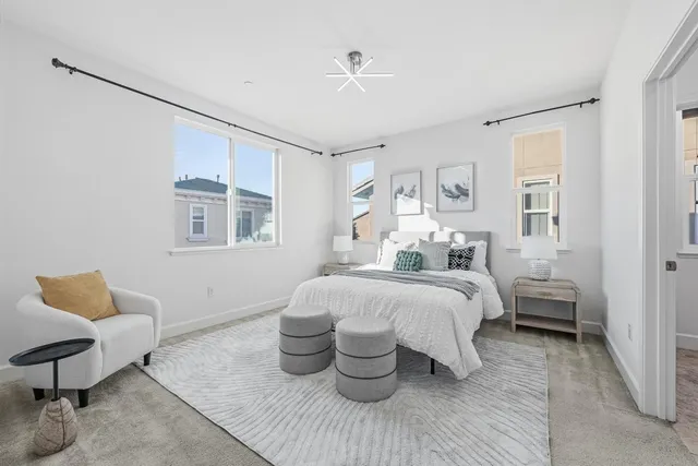 a city view with tall buildings