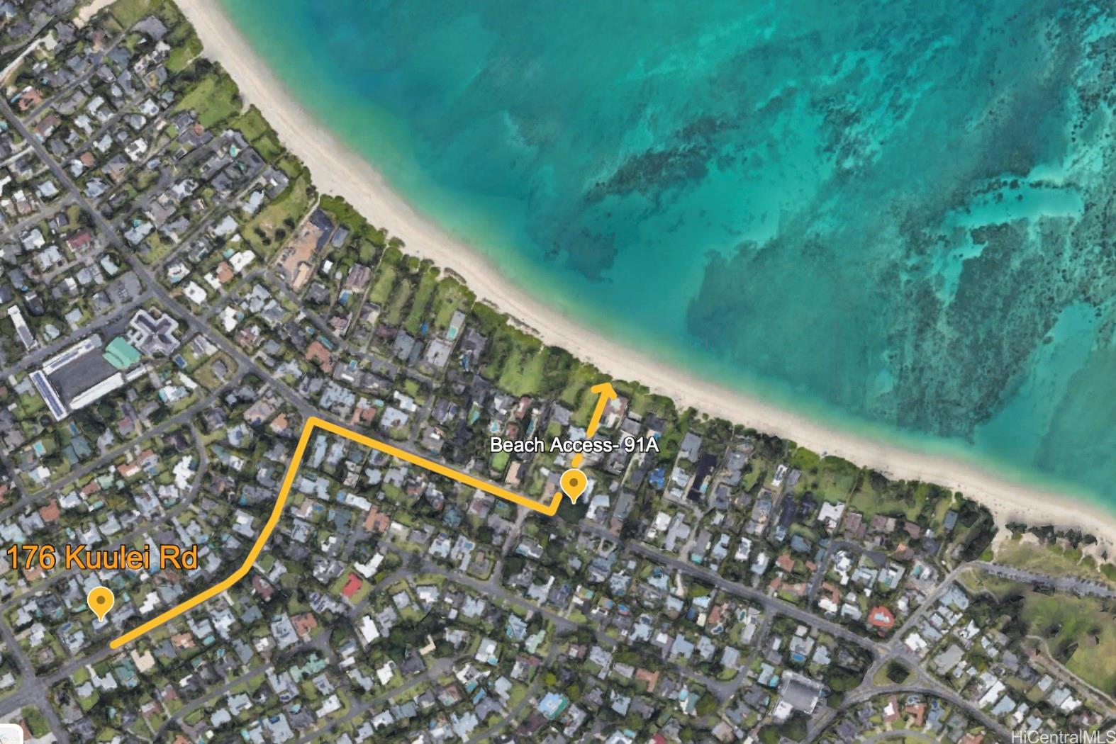 176 Kuulei Road Kailua, HI 96734 - Photo 21 of 24 The home is located a short distance away from the public beach access, 91A.