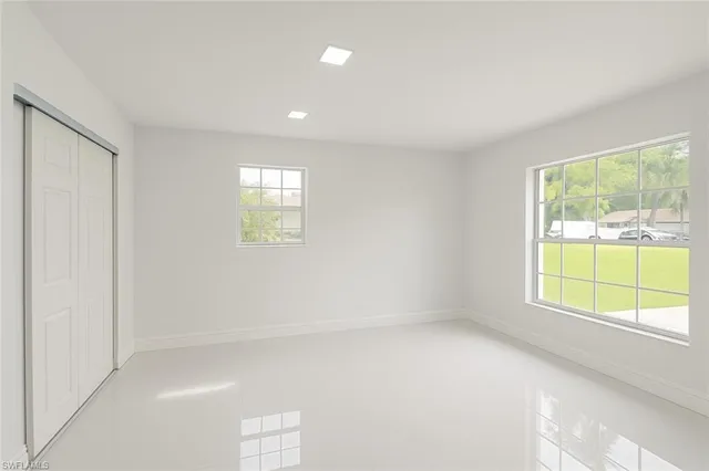 an empty room with a window