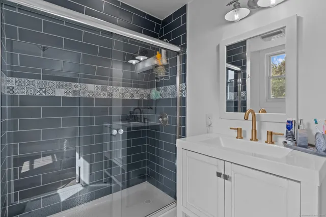 a bathroom with a shower