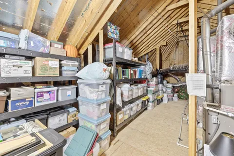 a view of a building with sitting area