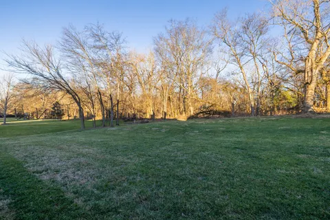 a view of grassy field with trees
