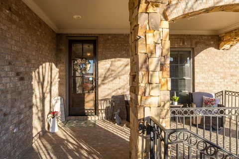 a view of steet with deck