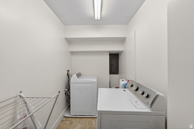 141 Wolverine Creek Elk Ridge, UT 84651 - Photo 29 of 47 Laundry area featuring independent washer and dryer and electric panel