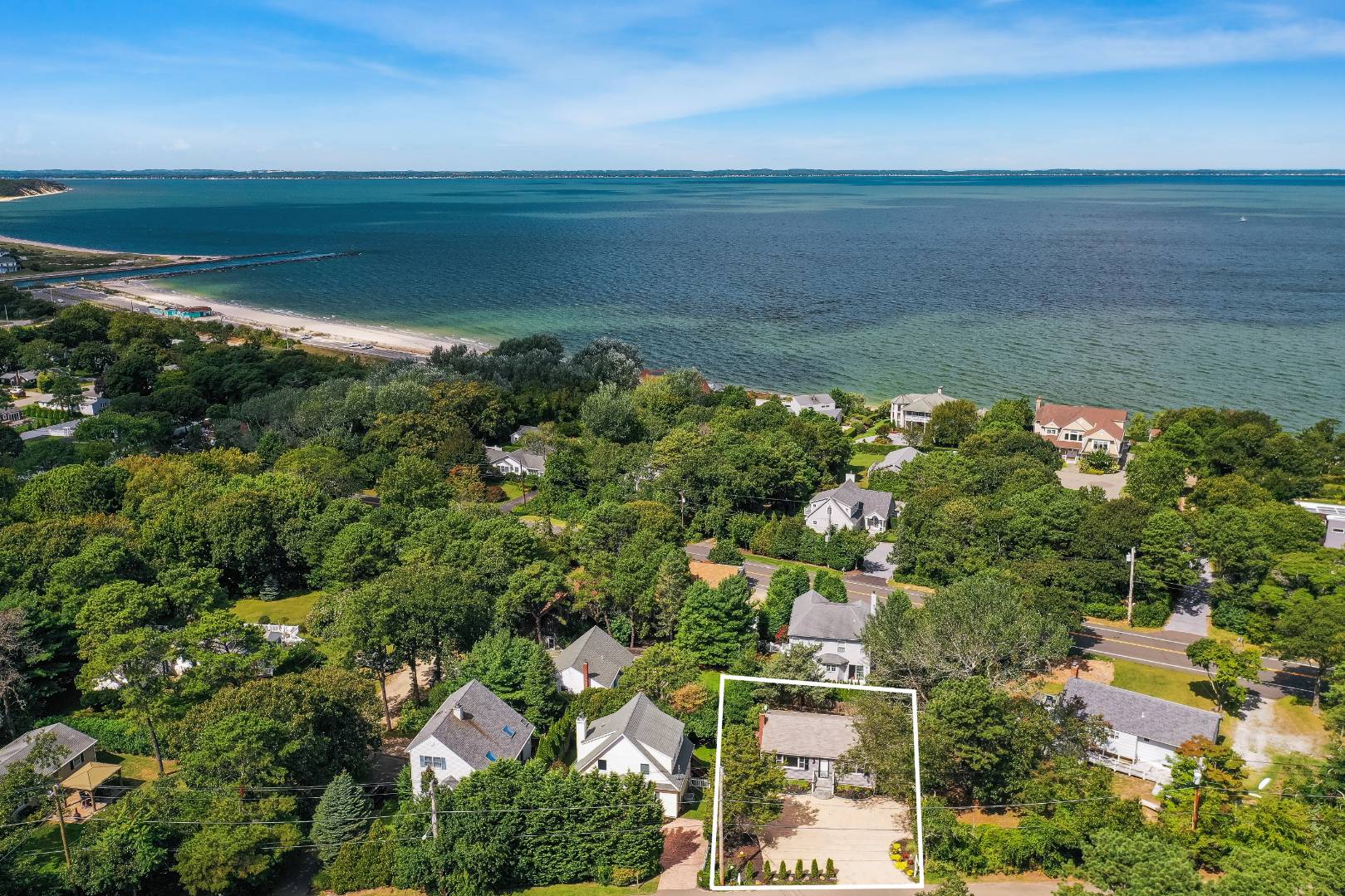 a view of a city with an ocean