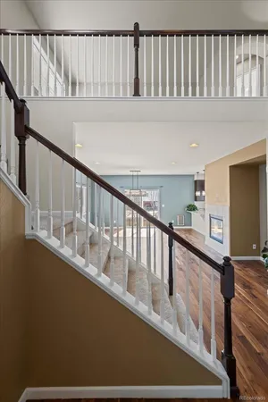 a view of entryway with wooden floor