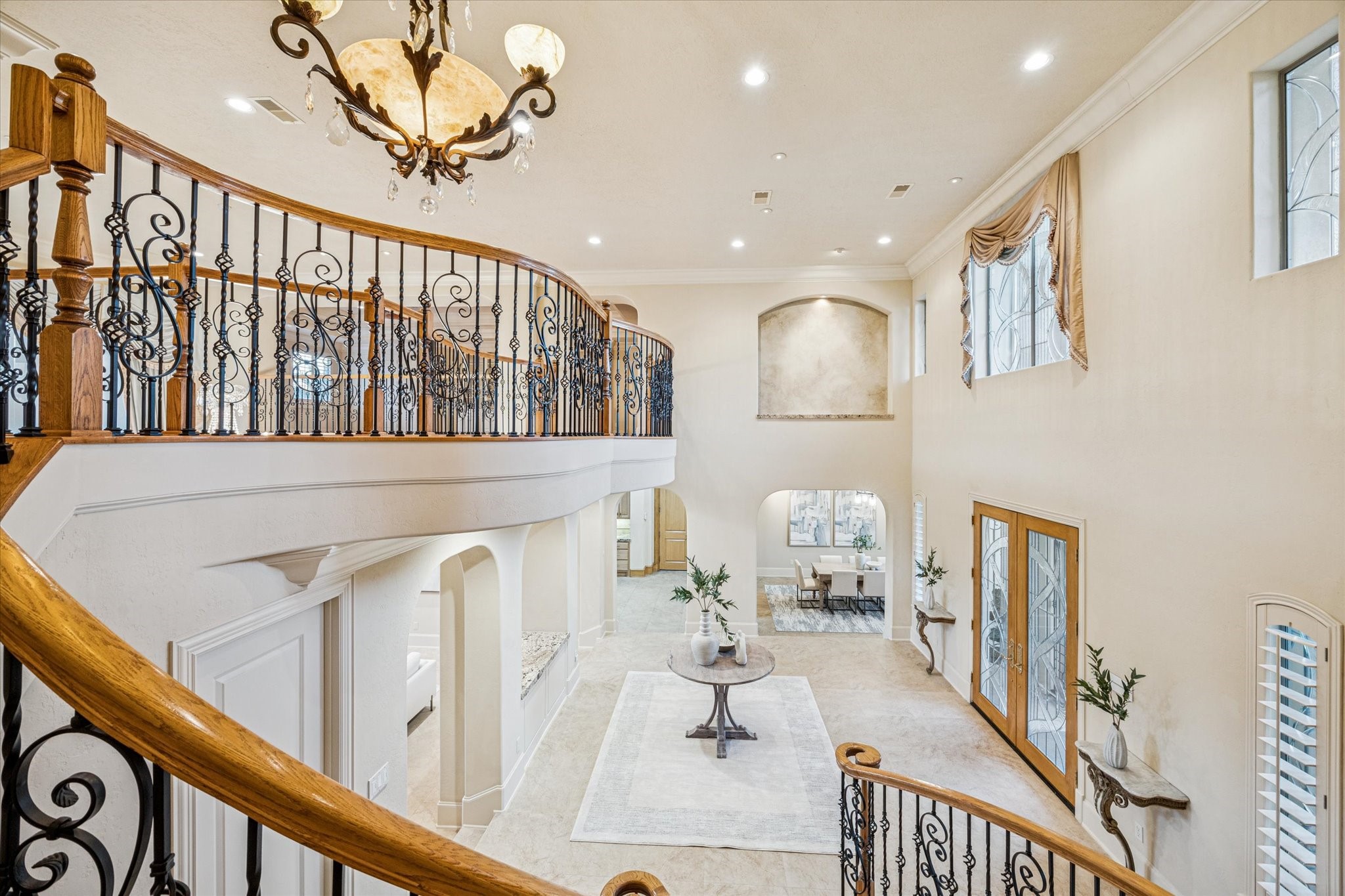 13907 Slate Creek Lane Houston, TX 77077 - Photo 19 of 29 a view of living room with furniture and staircase