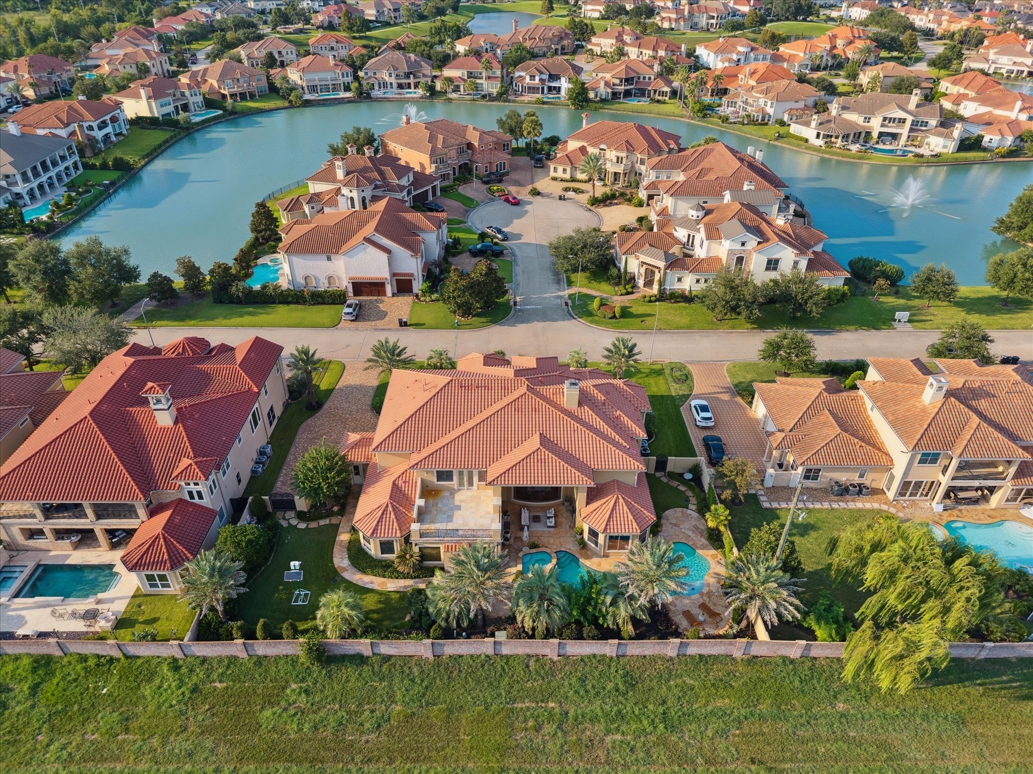 13907 Slate Creek Lane Houston, TX 77077 - Photo 28 of 29 an aerial view of residential houses with outdoor space and lake view
