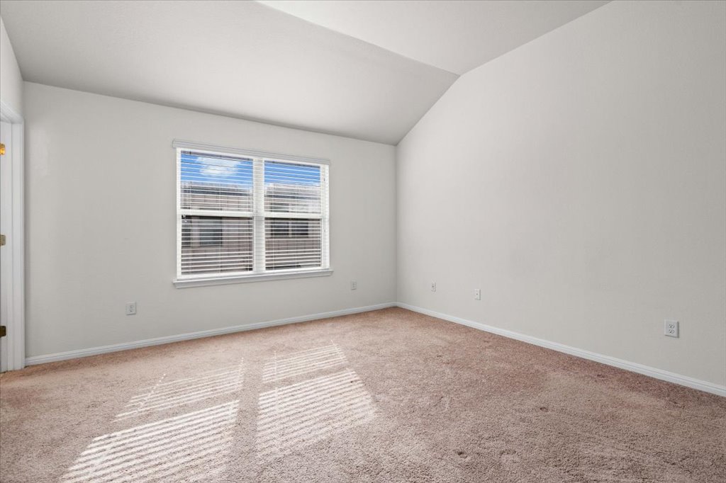 1609 Catalan Road, Unit 1802 Austin, TX 78748 - Photo 16 of 25 Unfurnished room with carpet flooring and vaulted ceiling