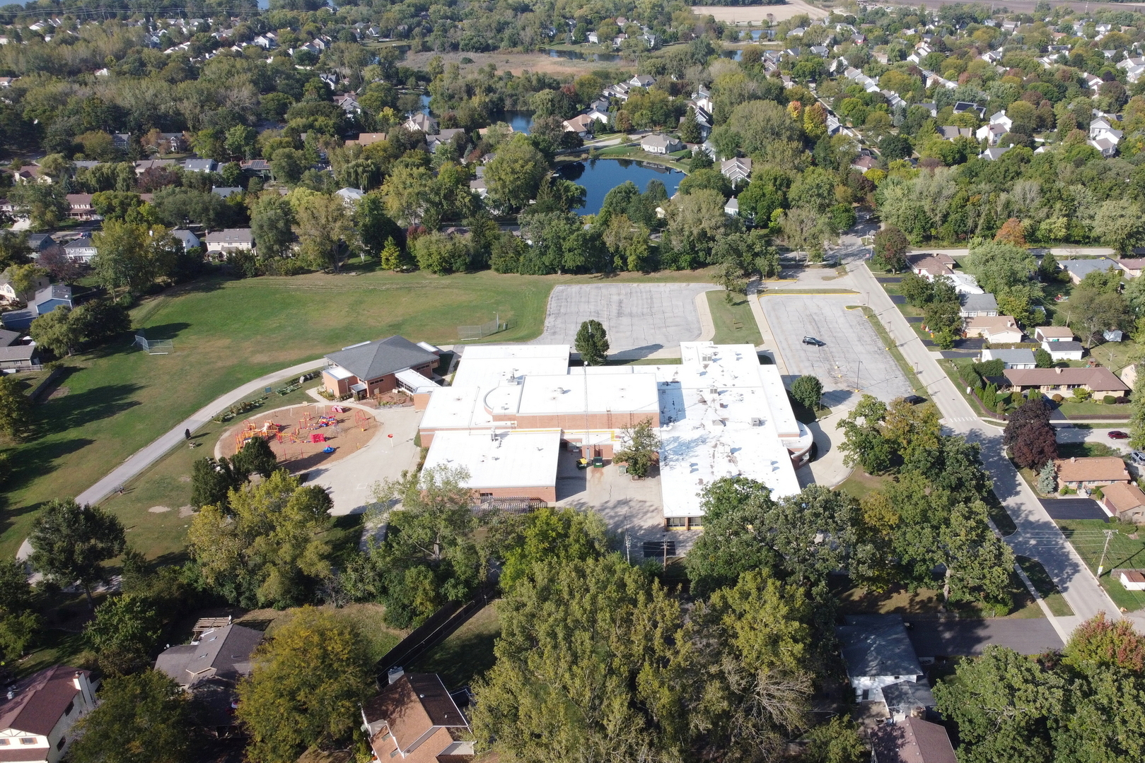 230 North Alleghany Road Grayslake, IL 60030 - Photo 24 of 53 an aerial view of a house with a garden