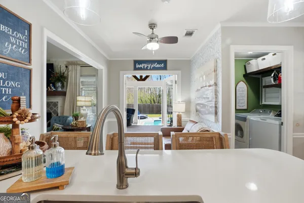 a living room with furniture