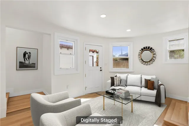 a living room with furniture and a couch