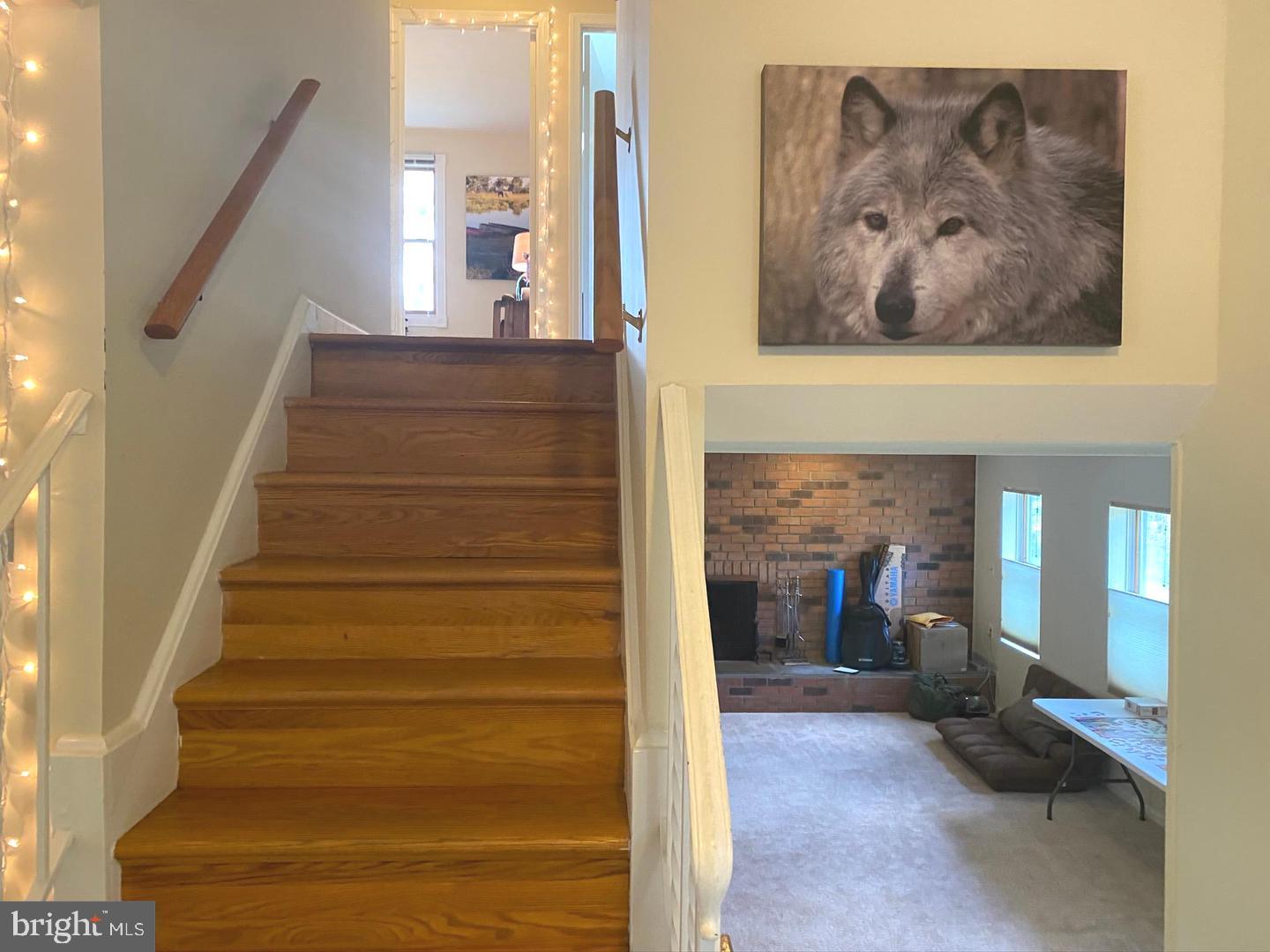 1708 Woodwell Road Silver Spring, MD 20906 - Photo 13 of 39 Split Level walk down to Family Room, Fireplace