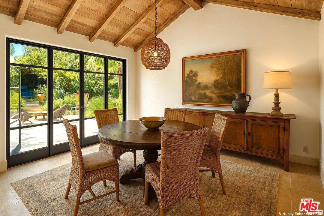 796 Hot Springs Road Montecito, CA 93108 - Photo 17 of 47 a view of a dining room with furniture window and outside view