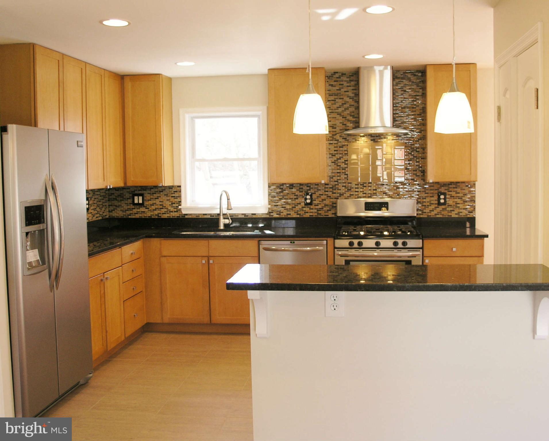 2011 Cascade Road Silver Spring, MD 20902 - Photo 9 of 24 a kitchen with stainless steel appliances granite countertop a sink a stove a refrigerator a counter top space and cabinets