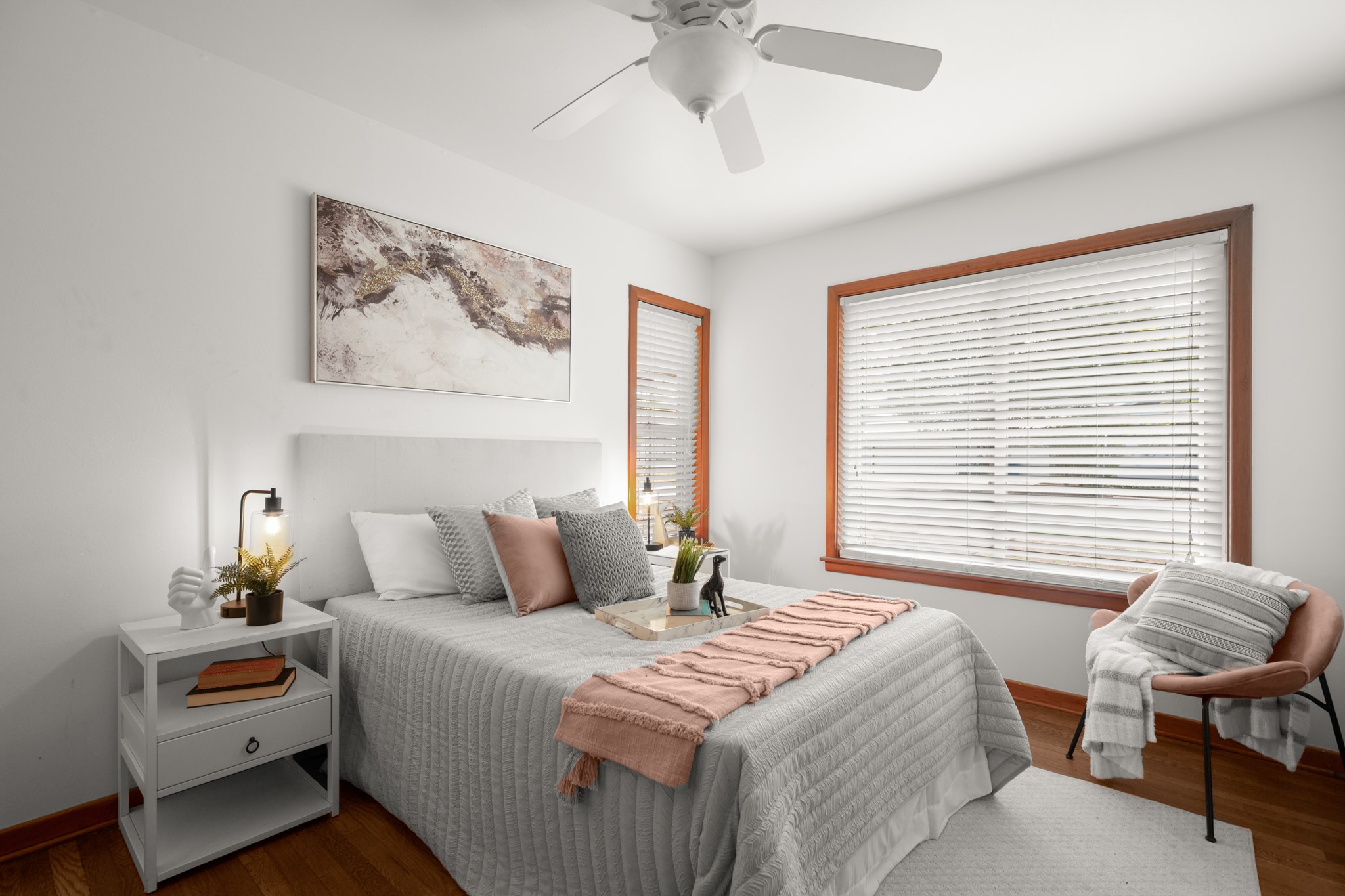 4702 Lasso Path Austin, TX 78745 - Photo 27 of 31 Bedroom featuring wood finished floors and a ceiling fan