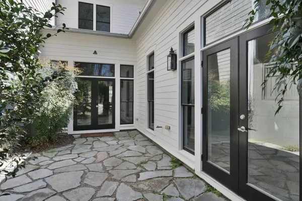 a view of a entryway door front of house