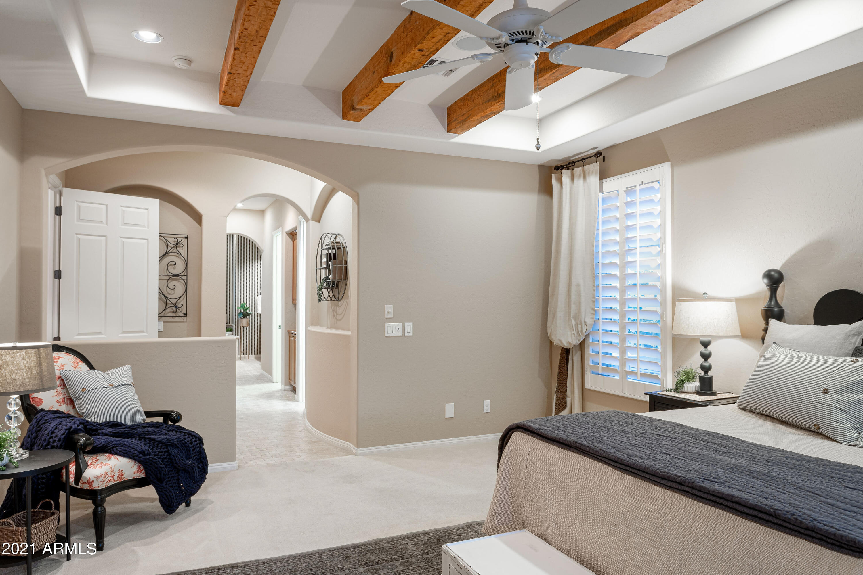 4565 East Desperado Road Gilbert, AZ 85297 - Photo 25 of 64 Primary Bedroom w/Wooden Ceiling Beams