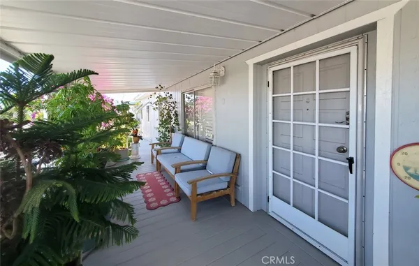 a outdoor space with lots of potted plants