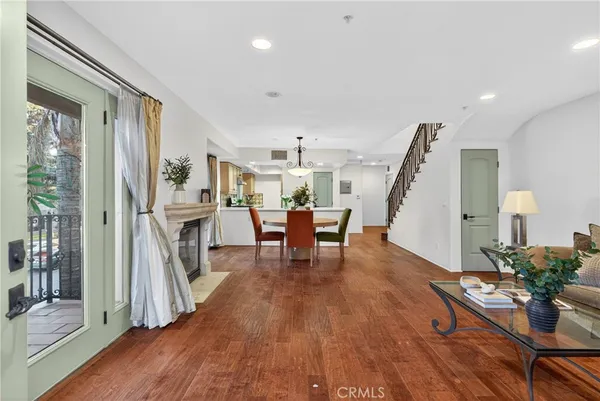 a view of a hallway with stairs