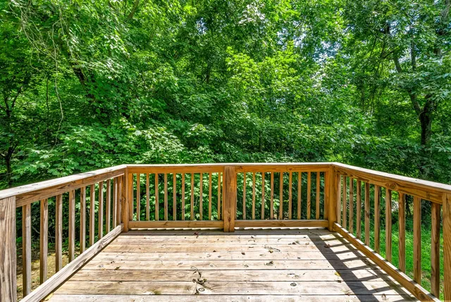a view of wooden deck