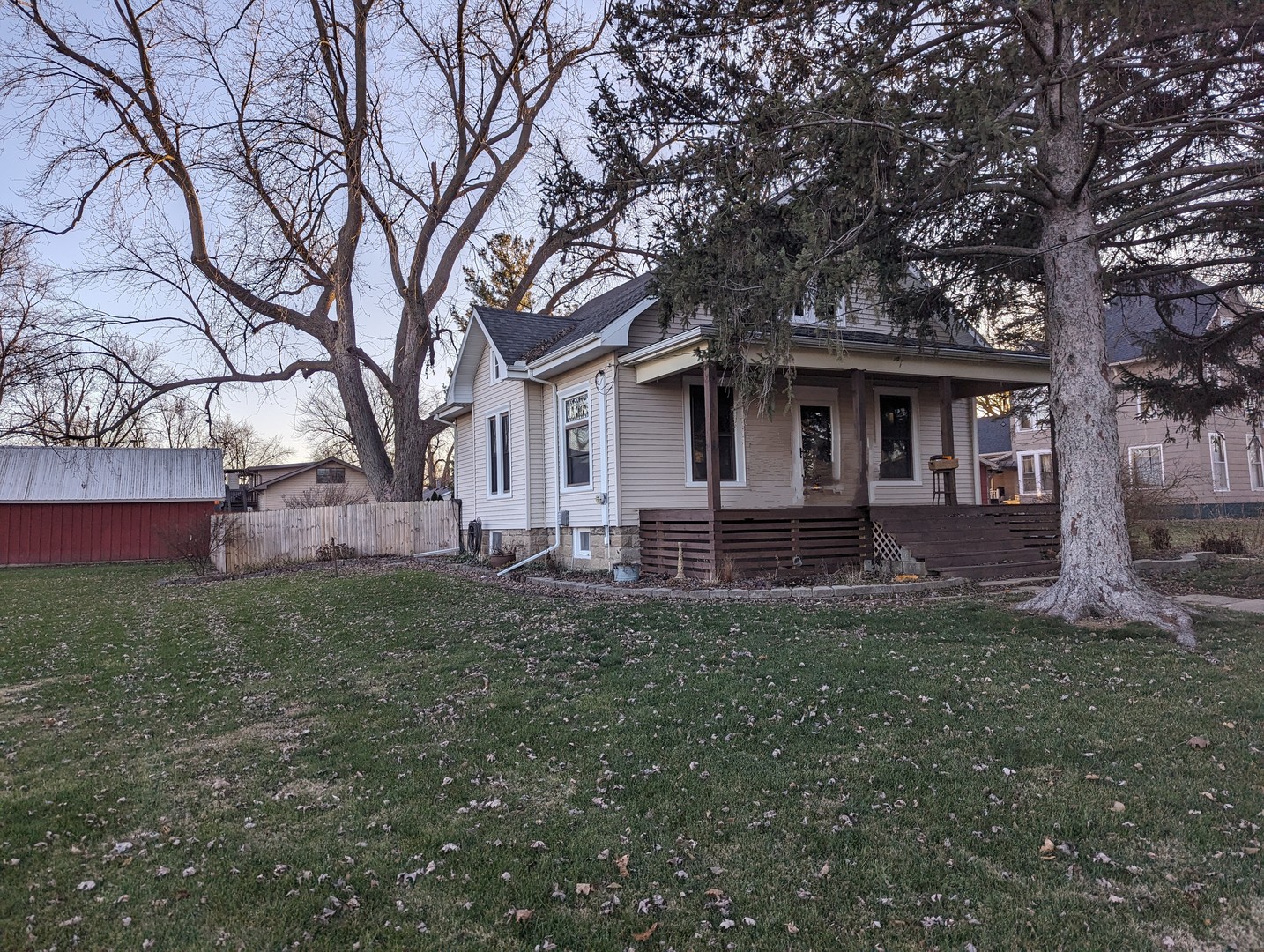 a house view with a garden space