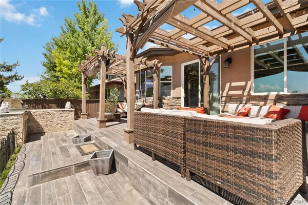 a view of outdoor space with seating area