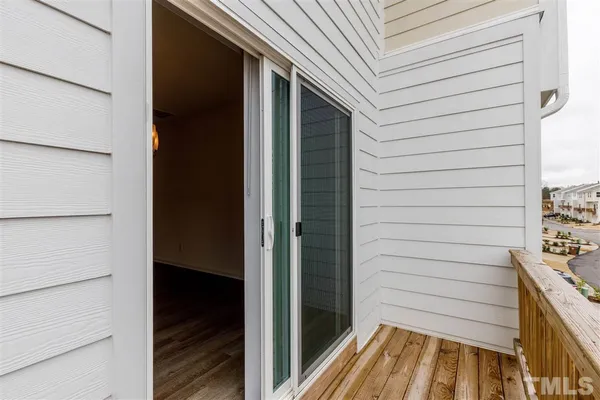 a view of a wooden door
