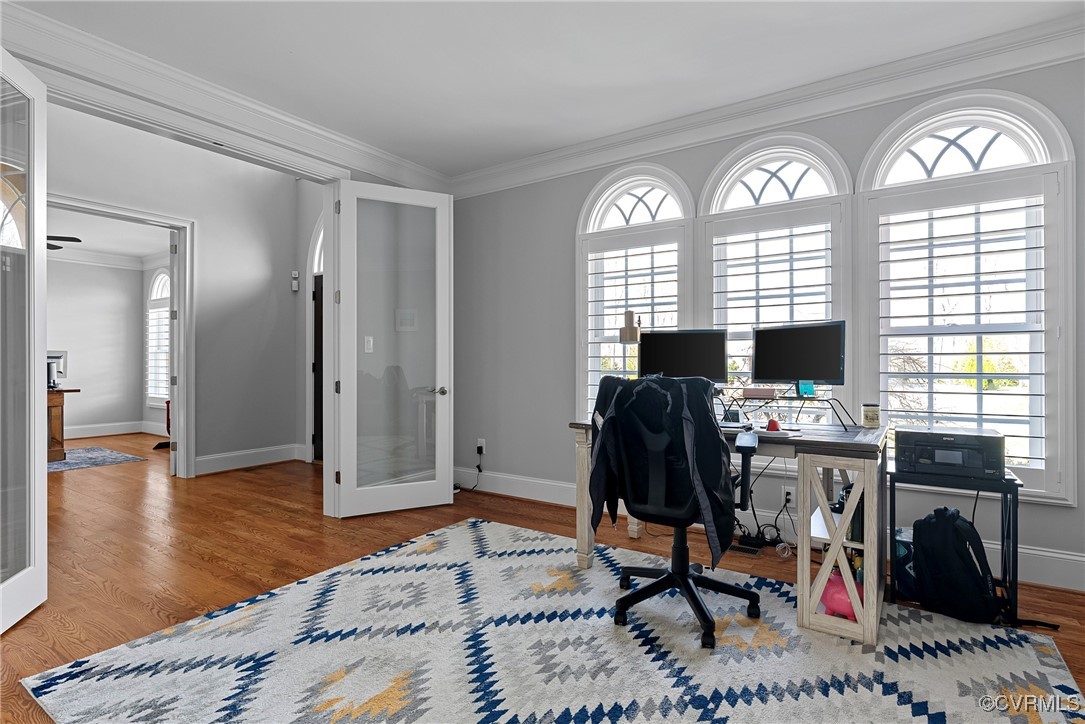 14424 Riverside Drive Ashland, VA 23005 - Photo 17 of 40 Office with crown molding, wood finished floors, f