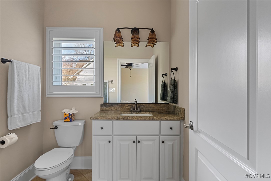 14424 Riverside Drive Ashland, VA 23005 - Photo 20 of 40 Bathroom with vanity, a ceiling fan, baseboards, t