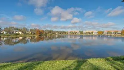a view of lake from a balcony