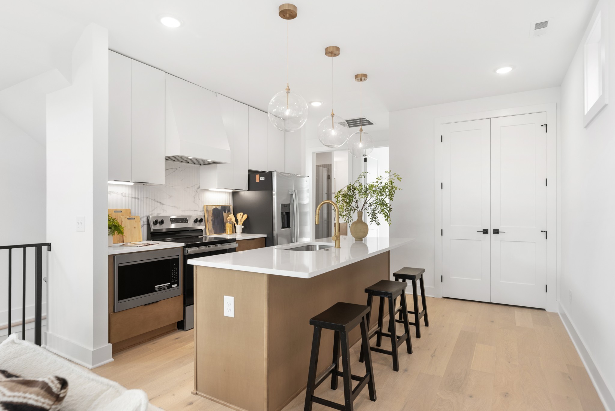 3026 Edwin Street Nashville, TN 37207 - Photo 10 of 48 a kitchen with stainless steel appliances kitchen island granite countertop a sink and cabinets