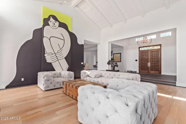 a living room with furniture