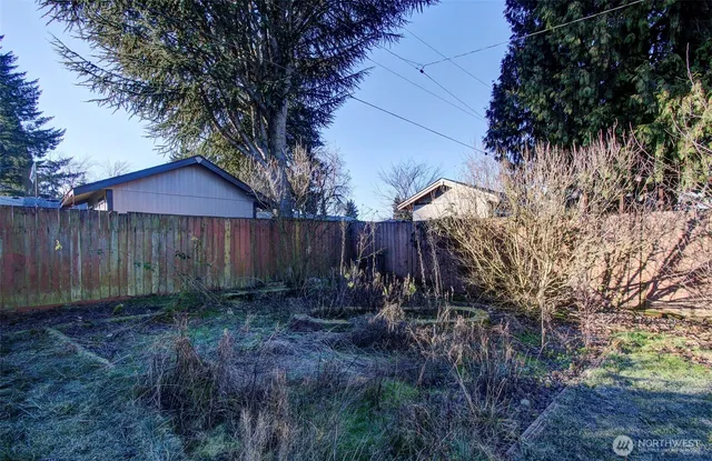 a view of a backyard