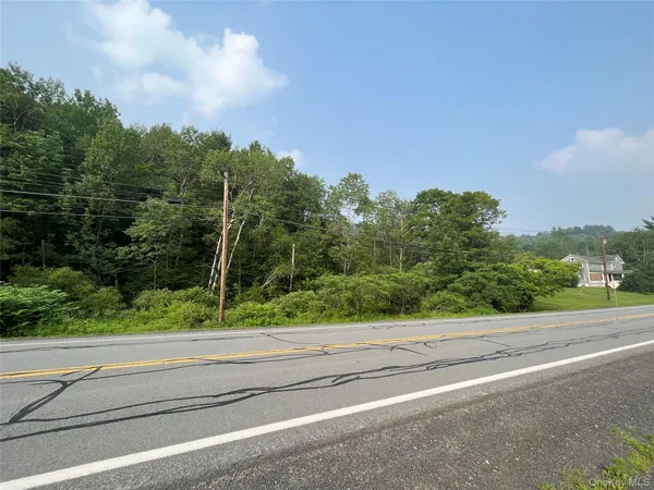 a view of a road from a window
